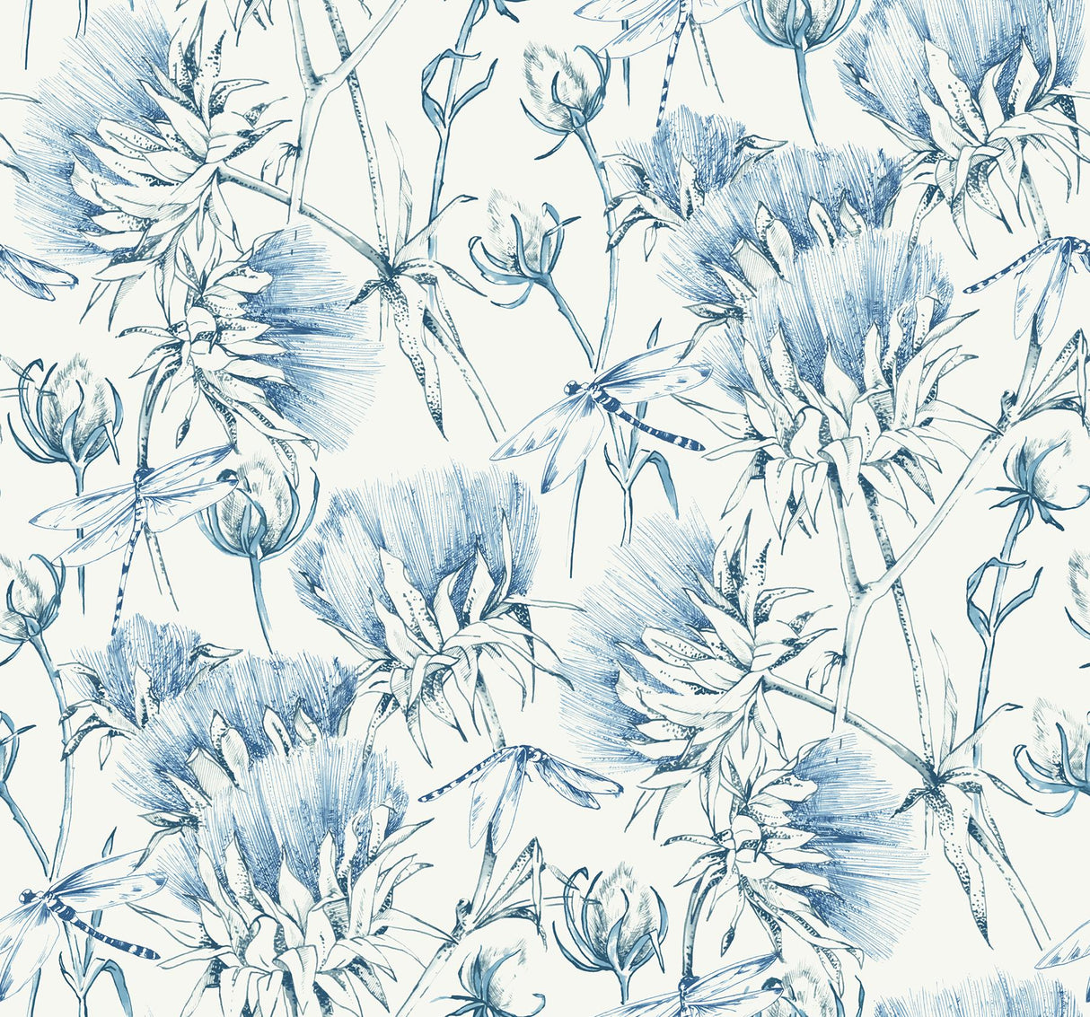 A-Street Prints Mariell Dragonfly Blue Wallpaper