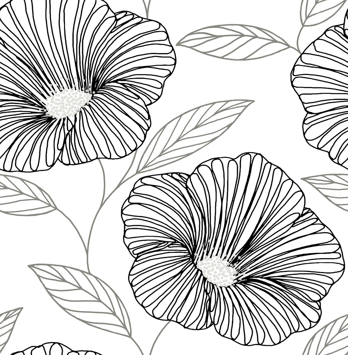 A-Street Prints Mythic Floral Black Wallpaper