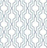 A-Street Prints Rion Blue Trellis Wallpaper