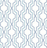A-Street Prints Rion Trellis Blue Wallpaper