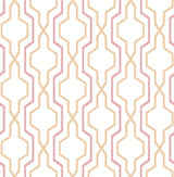A-Street Prints Rion Orange Trellis Wallpaper