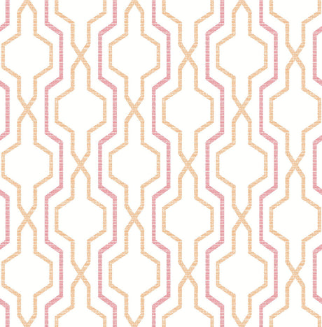 A-Street Prints Rion Trellis Orange Wallpaper