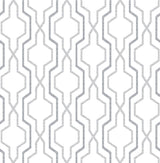 A-Street Prints Rion Trellis Grey Wallpaper
