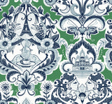 A-Street Prints Sadie Parisian Damask Green Wallpaper