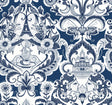 A-Street Prints Sadie Navy Parisian Damask Wallpaper