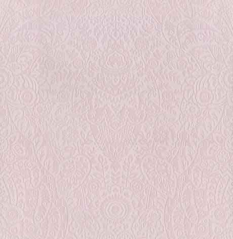 A-Street Prints Maris Pink Flock Damask Wallpaper