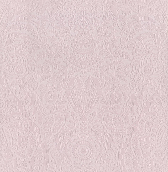 A-Street Prints Maris Pink Flock Damask Wallpaper