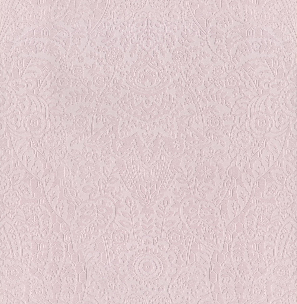 A-Street Prints Maris Flock Damask Pink Wallpaper