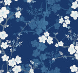 A-Street Prints Nicolette Navy Floral Trail Wallpaper