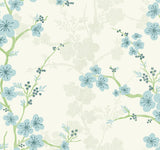 A-Street Prints Nicolette Light Blue Floral Trail Wallpaper