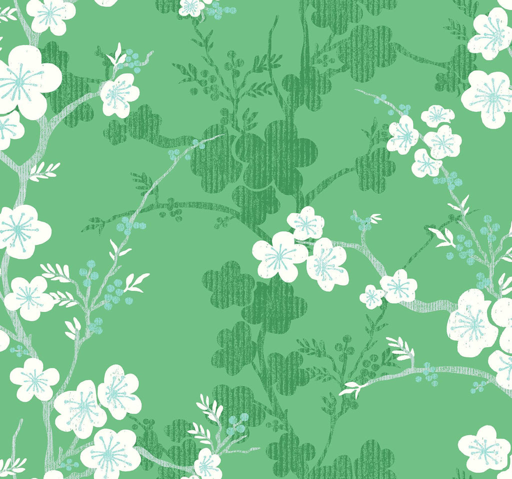 A-Street Prints Nicolette Green Floral Trail Wallpaper