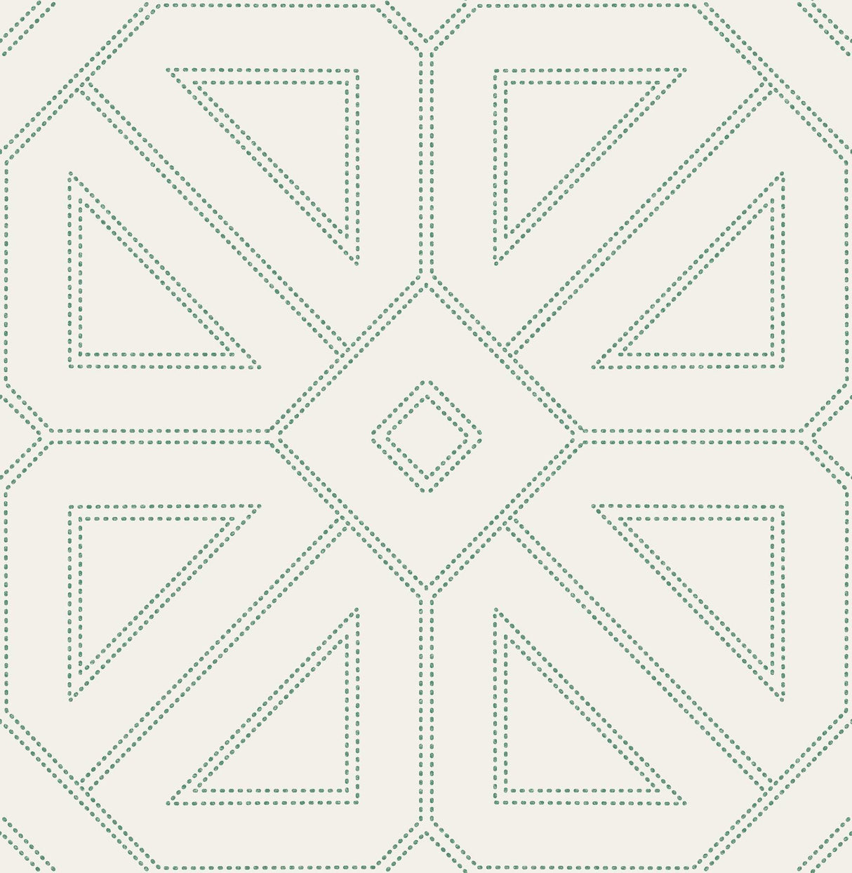 A-Street Prints Voltaire Green Beaded Geometric Wallpaper