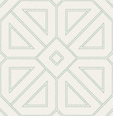A-Street Prints Voltaire Green Beaded Geometric Wallpaper
