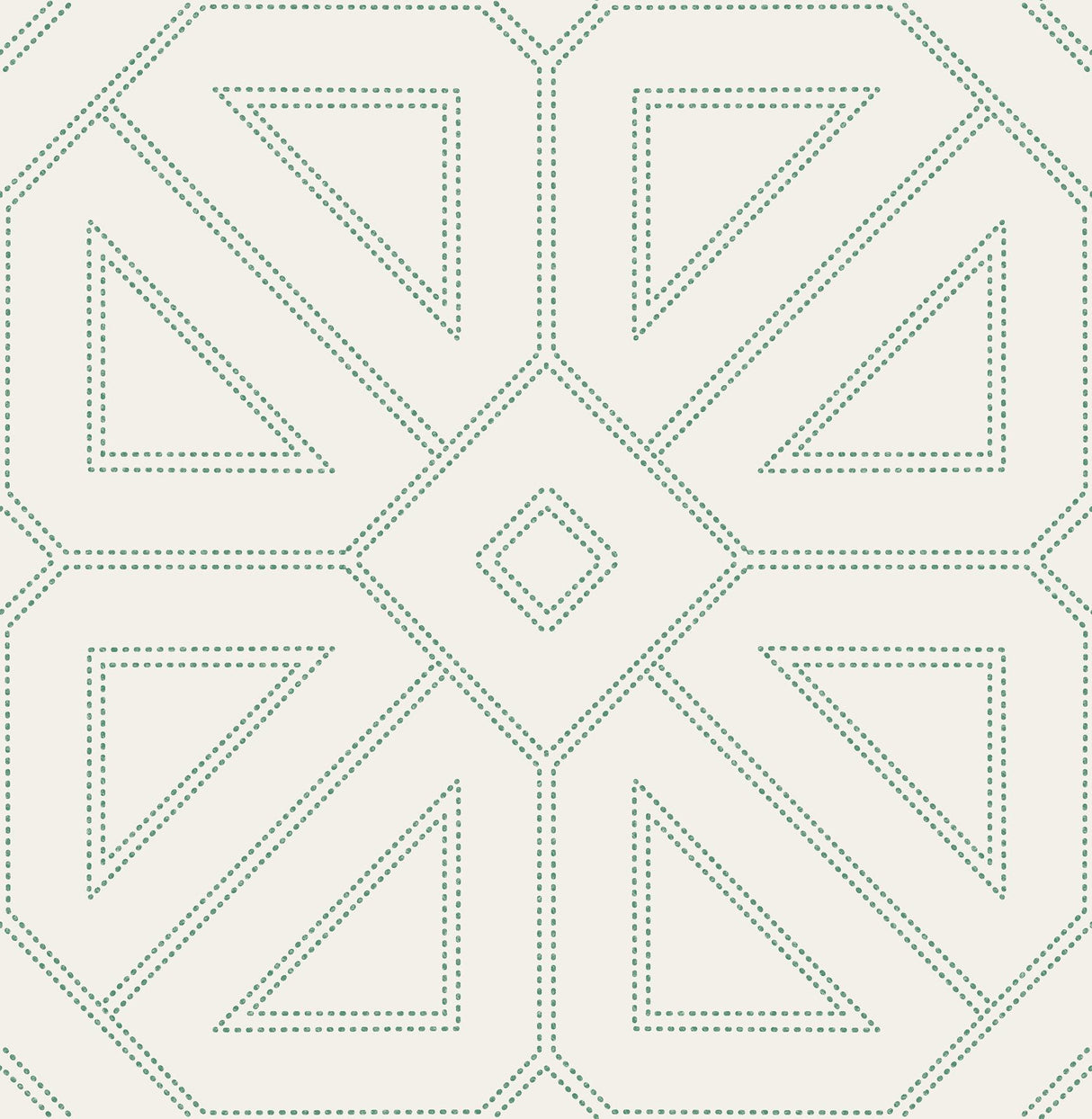 A-Street Prints Voltaire Beaded Geometric Green Wallpaper