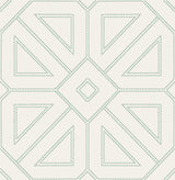 A-Street Prints Voltaire Beaded Geometric Green Wallpaper