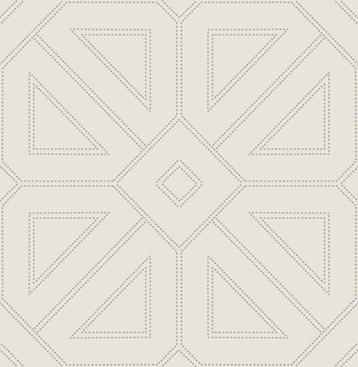 A-Street Prints Voltaire Grey Beaded Geometric Wallpaper
