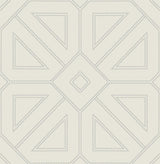 A-Street Prints Voltaire Grey Beaded Geometric Wallpaper