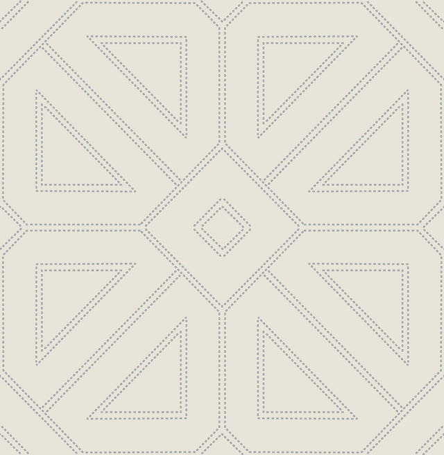 A-Street Prints Voltaire Grey Beaded Geometric Wallpaper