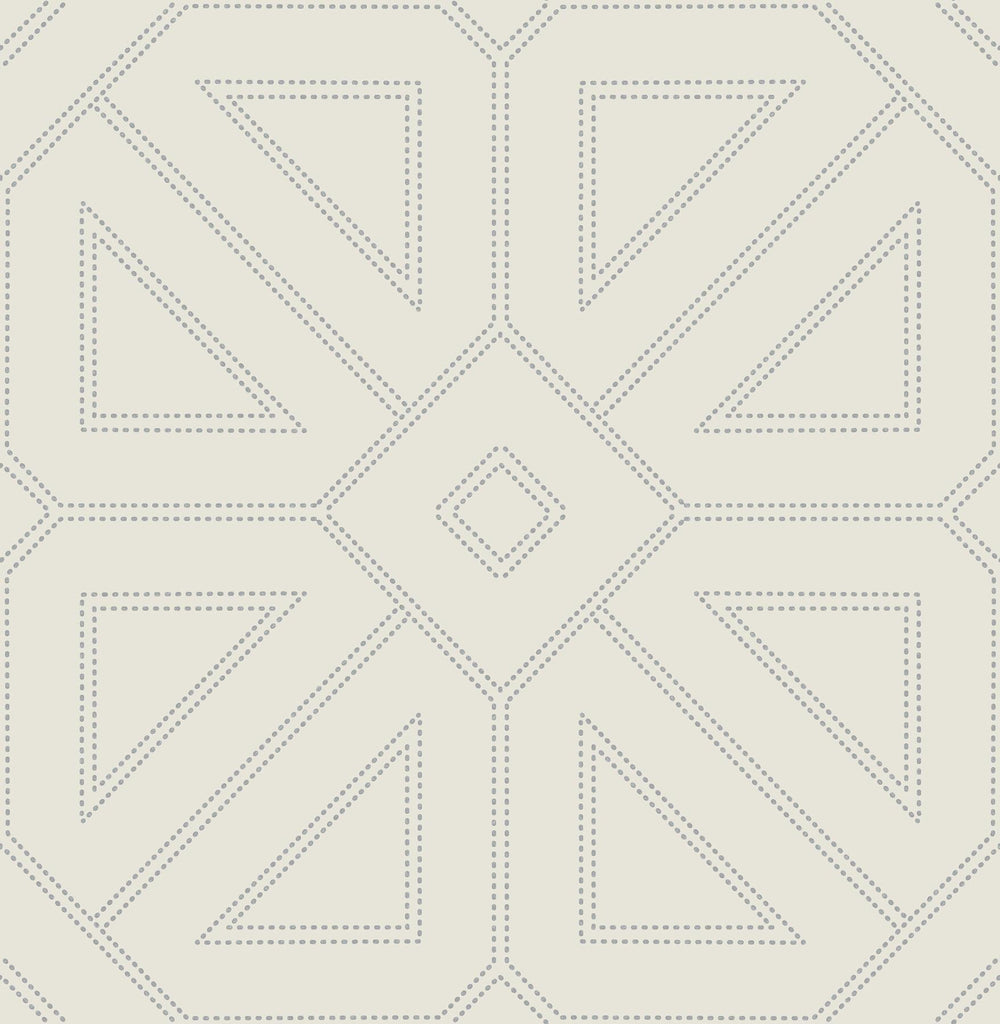 A-Street Prints Voltaire Grey Beaded Geometric Wallpaper