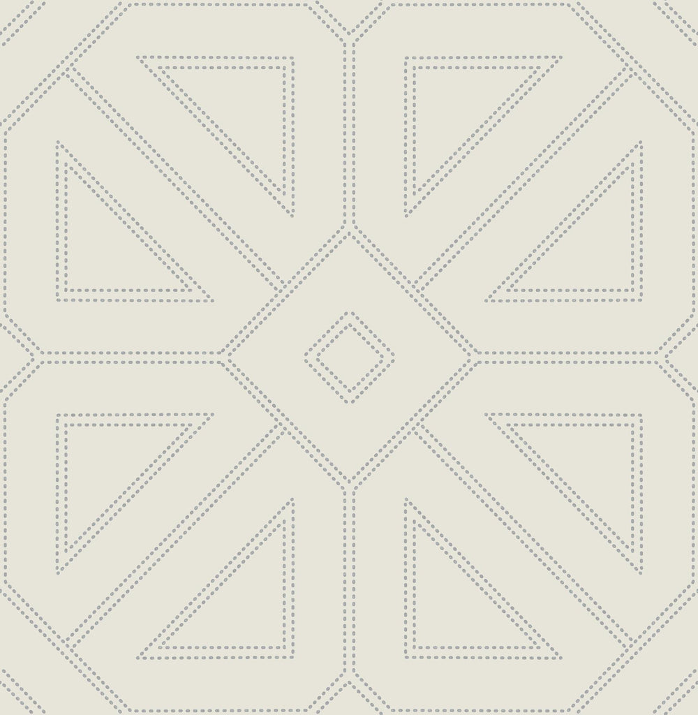 A-Street Prints Voltaire Beaded Geometric Grey Wallpaper