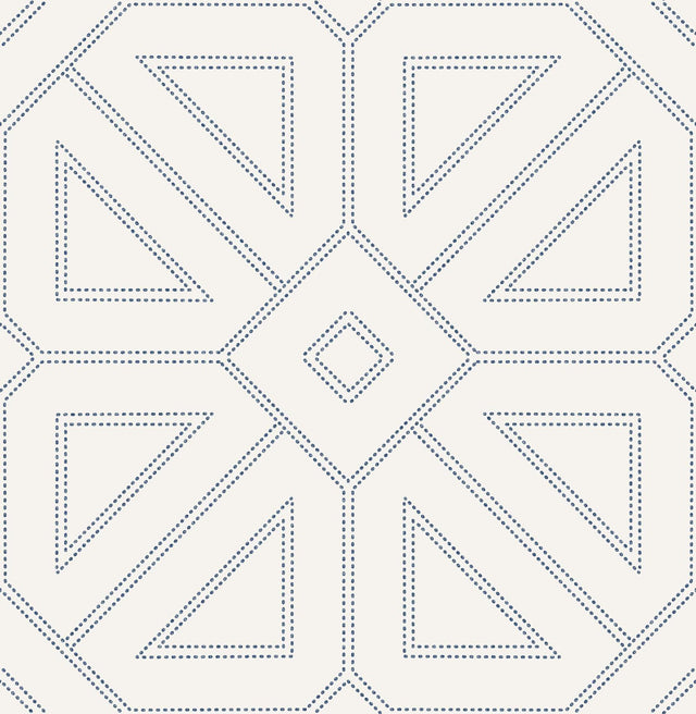 A-Street Prints Voltaire Indigo Beaded Geometric Wallpaper