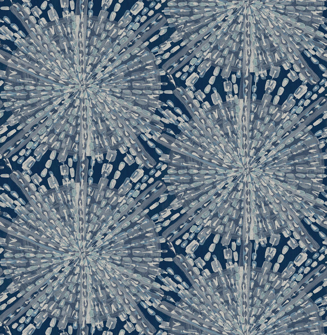 Brewster Home Fashions Navy Sunburst Peel & Stick Wallpaper