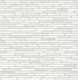Seabrook Faux Mosaic Strip Tile Metallic Pearl & Gray Wallpaper