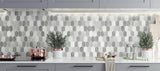Seabrook Brushed Hex Tile Icy Grey & Nickel Wallpaper
