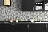 Seabrook Brushed Hex Tile Pavestone & Chrome Wallpaper