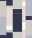 Seabrook De Stijl Geometric Indigo & Metallic Silver Wallpaper