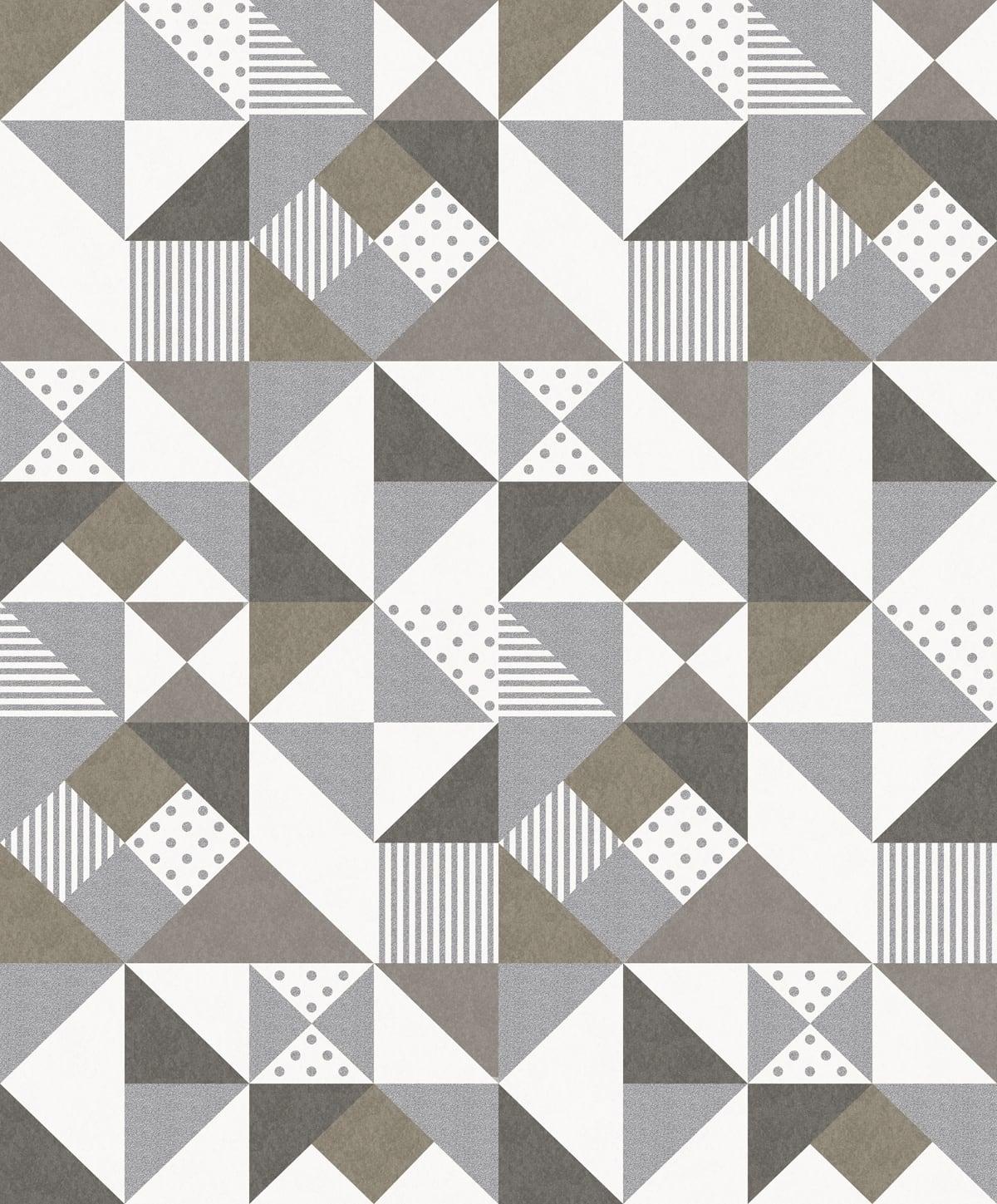 Seabrook Lozenge Geometric Silver Wallpaper