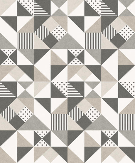 Seabrook Lozenge Geometric Grey Wallpaper