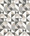 Seabrook Lozenge Geometric Hammered Steel & Pavestone Wallpaper