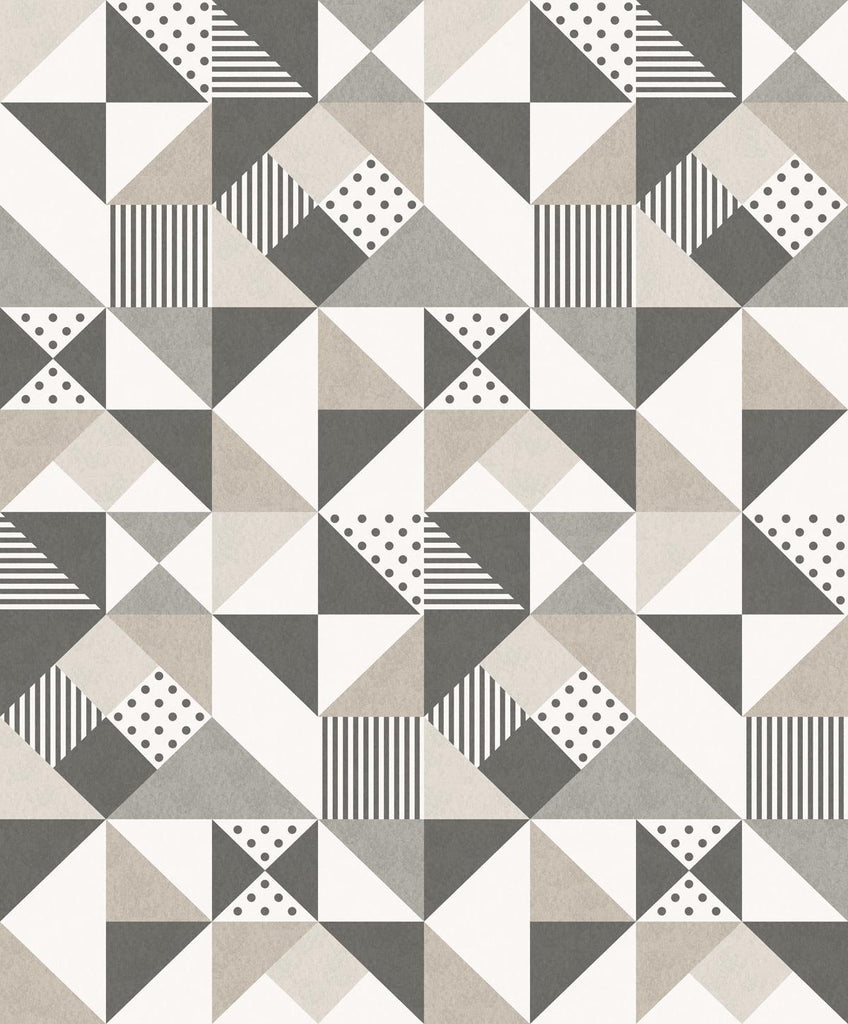 Seabrook Lozenge Geometric Grey Wallpaper