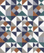 Seabrook Lozenge Geometric Indigo & Burnt Orange Wallpaper