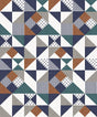 Seabrook Lozenge Geometric Indigo & Burnt Orange Wallpaper