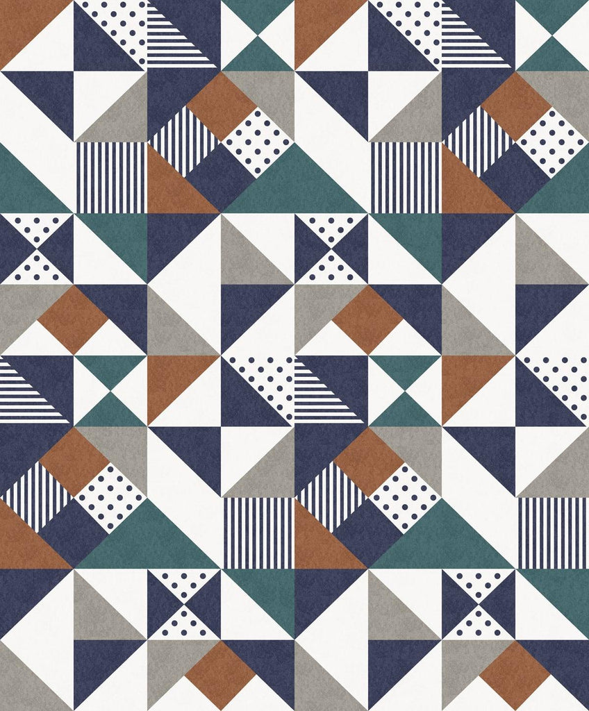 Seabrook Lozenge Geometric Multicolored Wallpaper