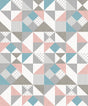 Seabrook Lozenge Geometric Metallic Silver & Perry Teal Wallpaper