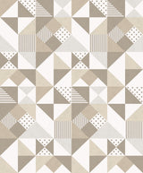 Seabrook Lozenge Geometric Latte & Dorian Grey Wallpaper
