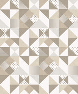 Seabrook Lozenge Geometric Beige Wallpaper