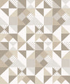 Seabrook Lozenge Geometric Latte & Dorian Grey Wallpaper