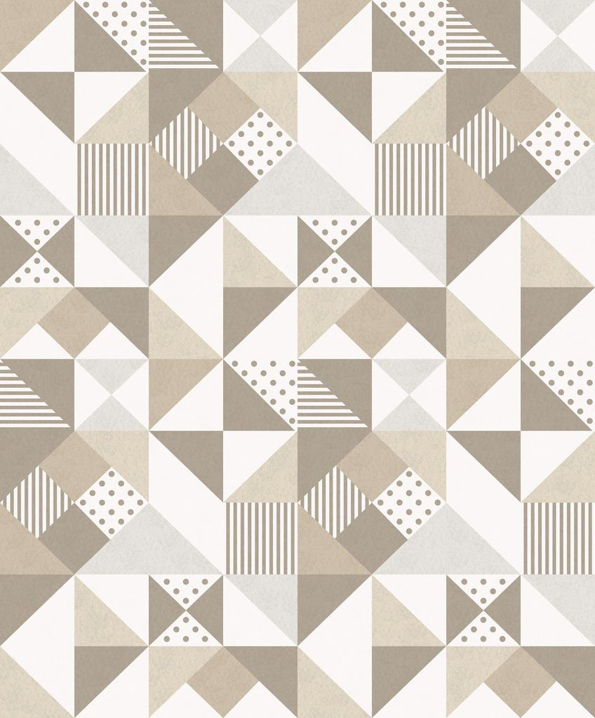 Seabrook Lozenge Geometric Beige Wallpaper