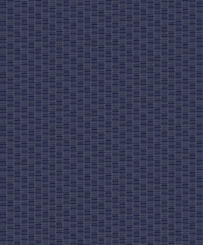 Seabrook Deco Spliced Stripe Denim Blue Wallpaper