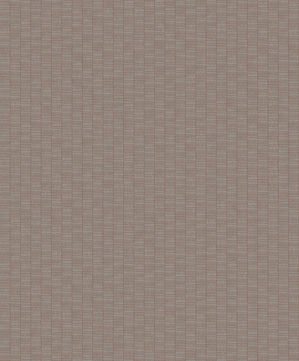 Seabrook Deco Spliced Stripe Graphite & Terra Cotta Wallpaper