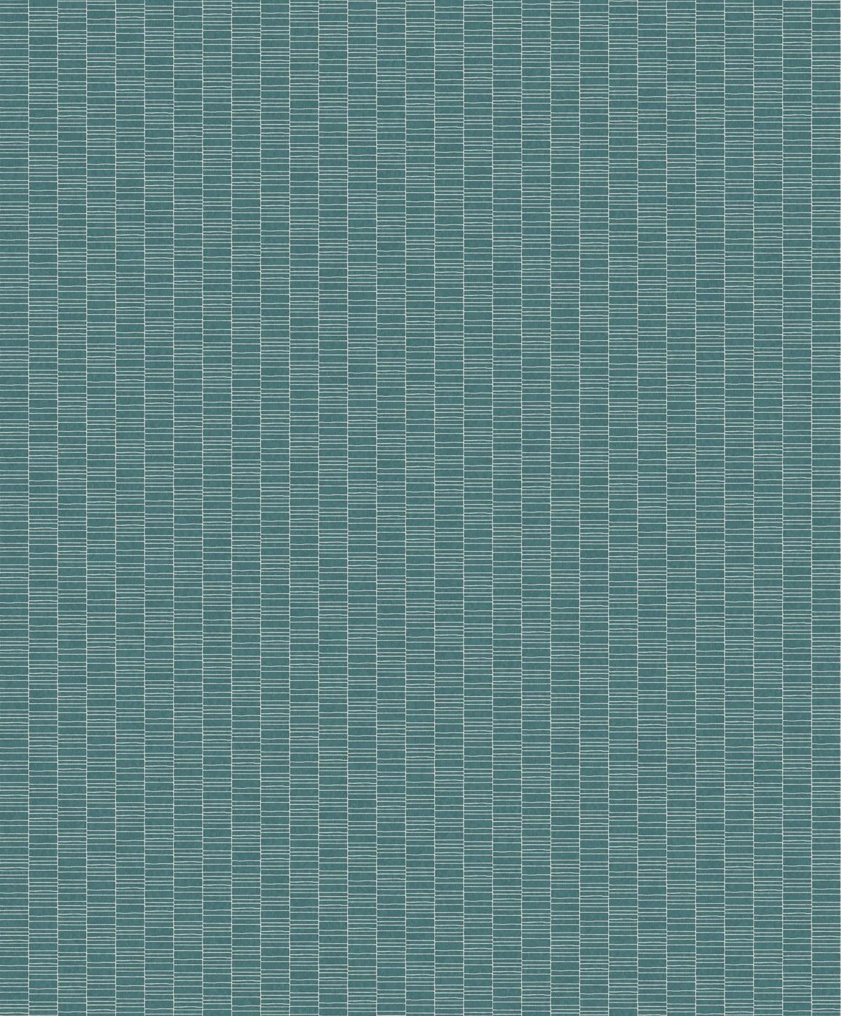 Seabrook Deco Spliced Stripe Perry Teal Wallpaper