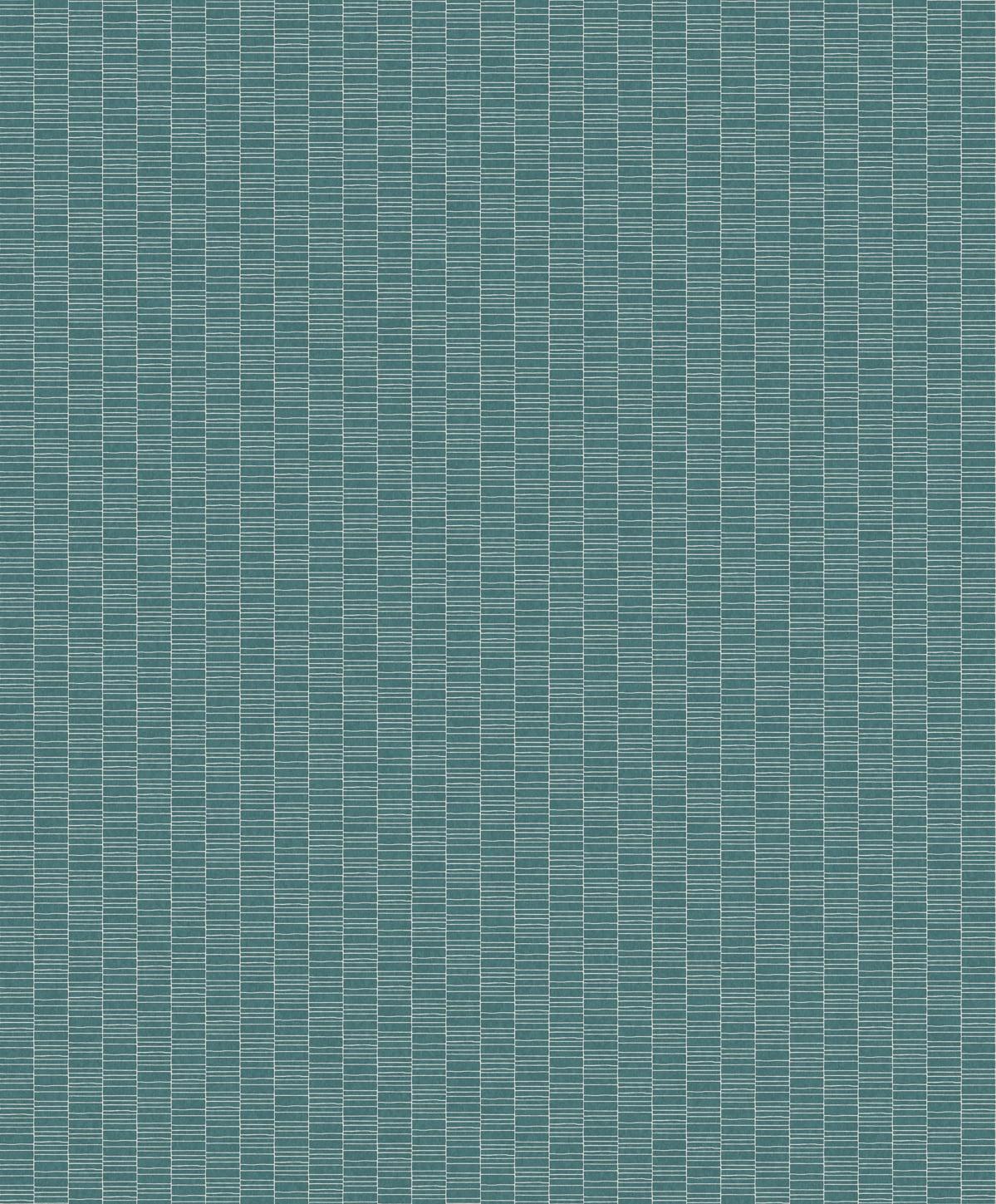 Seabrook Deco Spliced Stripe Teal Wallpaper