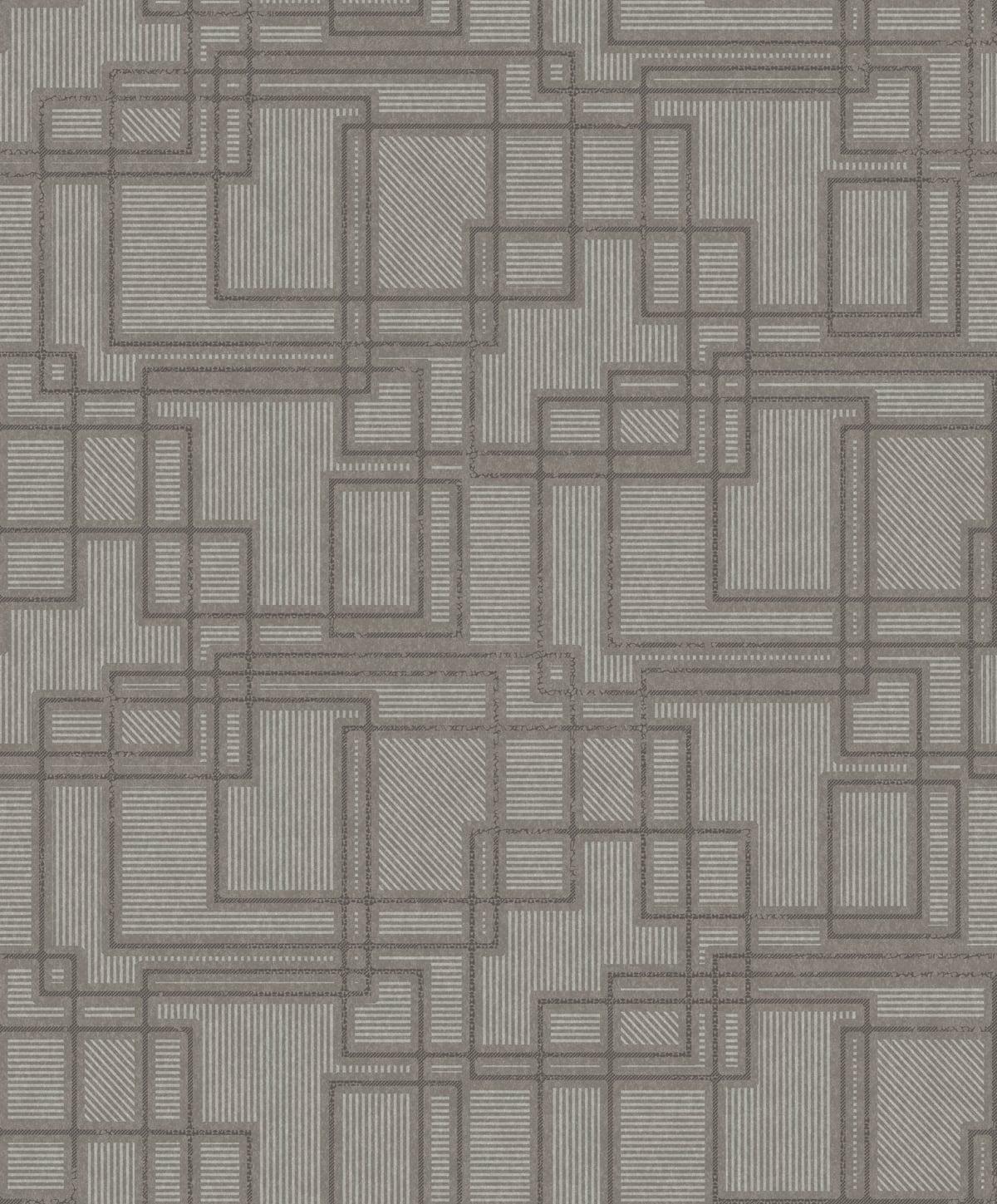 Seabrook Bauhaus Cityscape Hammered Steel Wallpaper