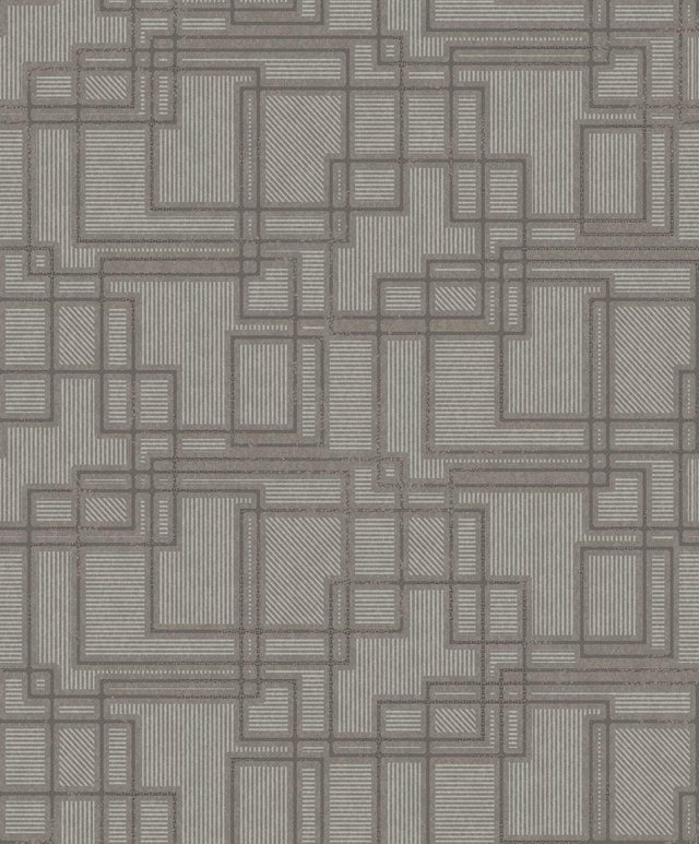 Seabrook Bauhaus Cityscape Hammered Steel Wallpaper