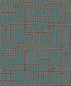 Seabrook Bauhaus Cityscape Perry Teal & Warm Stone Wallpaper