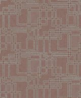 Seabrook Bauhaus Cityscape Burgundy & Graphite Wallpaper